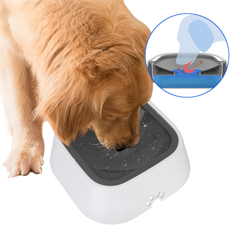 1.5L Dog & Cat Water Bowl – Anti-Overflow Floating Slow Feeder 💧🐾