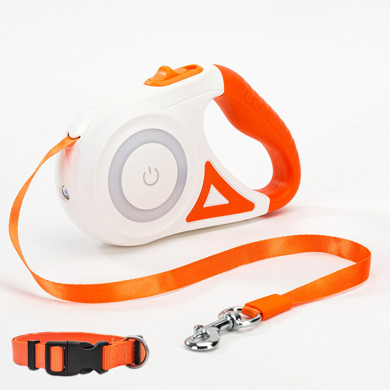 Retractable Dog Leash with Collar Set – 3m / 5m | Strong & Tangle-Free
